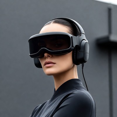 Woman wearing VR headset