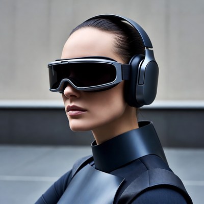 Woman wearing VR headset