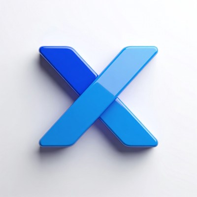 Shiny Blue X Letter