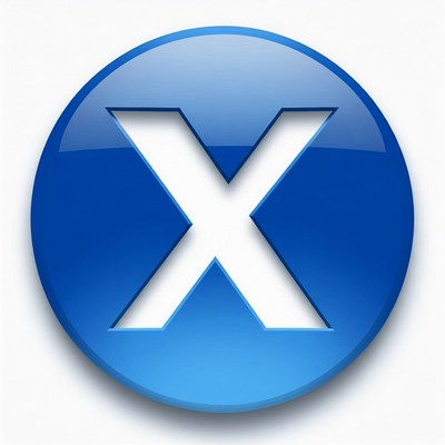 Blue X Button Icon