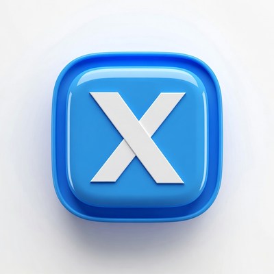 Blue X Button Icon