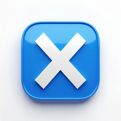 Blue Close Button Icon