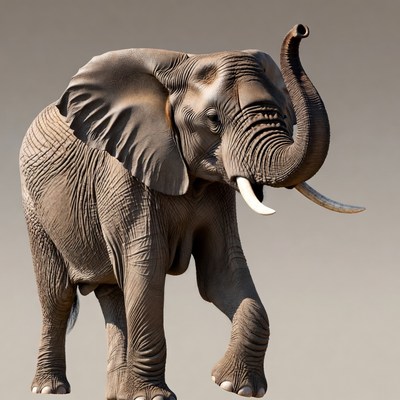 Elephant walking on plain