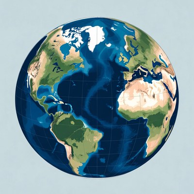 Illustrated Earth Globe