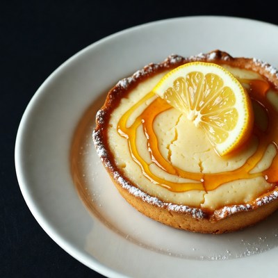 Lemon Tart with Honey Drizzle