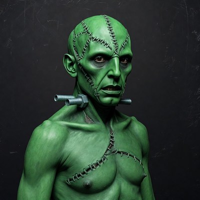 Green Frankenstein Monster Portrait