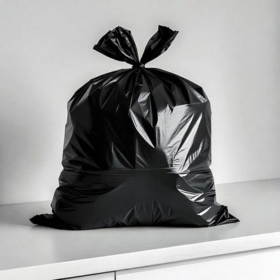 Black Plastic Trash Bag