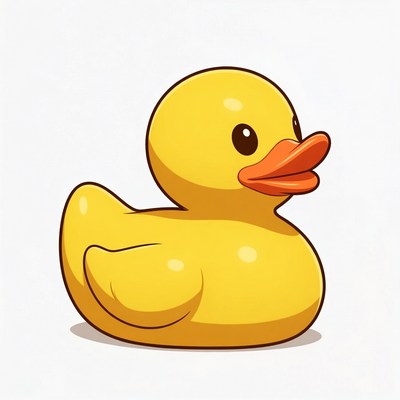 Cute yellow rubber duck illustration