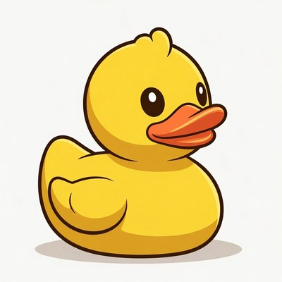 Cute yellow rubber duck