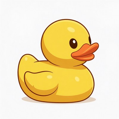 Cute yellow rubber duck illustration