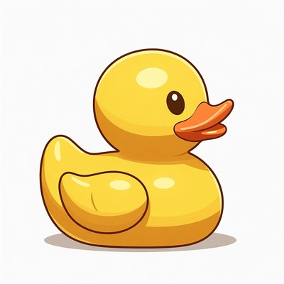 Cute yellow rubber duck