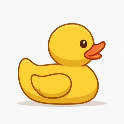 Cute yellow rubber duck