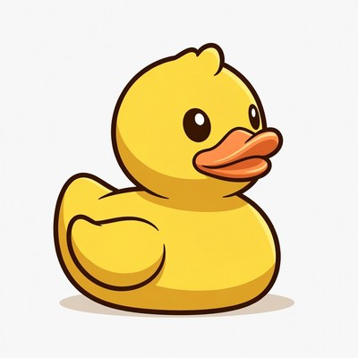 Cute yellow rubber duck illustration