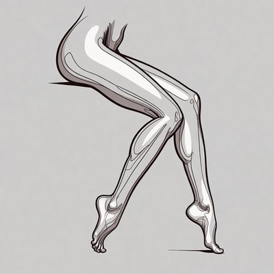 Nude Woman Sitting Legs Crossed Illustration