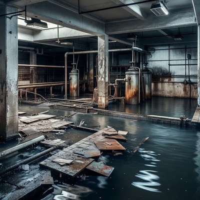 Flooded Abandoned Industrial Factory