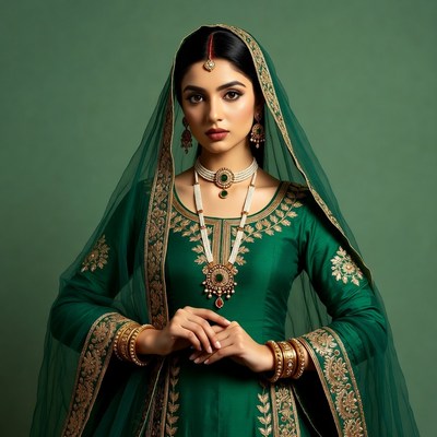 Indian woman in green saree