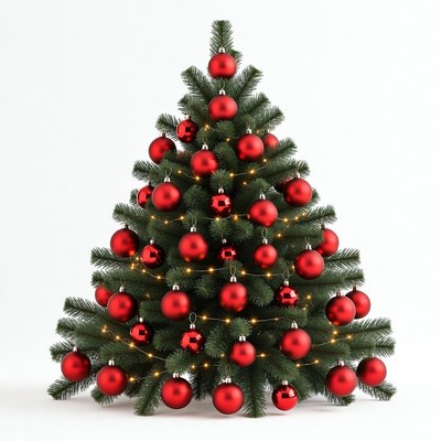 Christmas tree with red ornaments