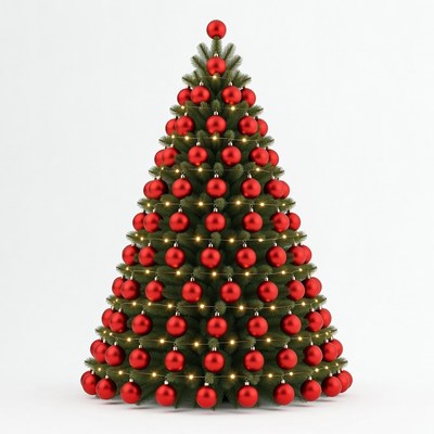 Red Ornament Christmas Tree