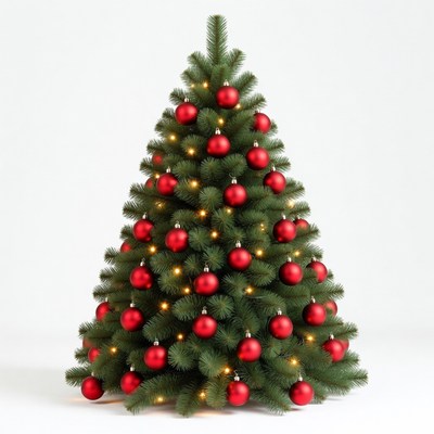 Red Ornament Christmas Tree