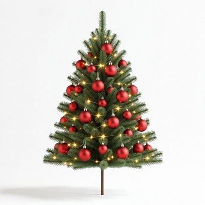 Christmas tree with red ornaments