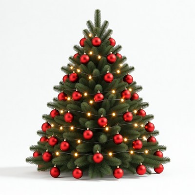 Red Ornament Christmas Tree