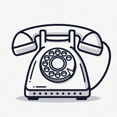 Vintage Rotary Phone Illustration
