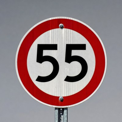 55 km/h Speed Limit Sign