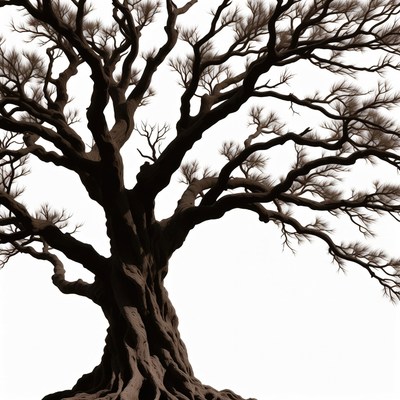 Bare tree silhouette illustration