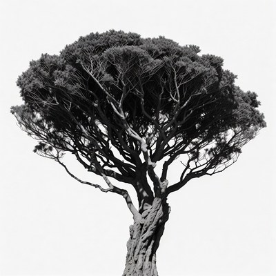 Black and White Bonsai Tree