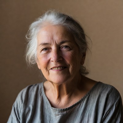 Elderly woman smiling portrait