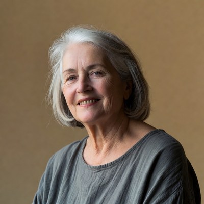 Elderly woman smiling warmly