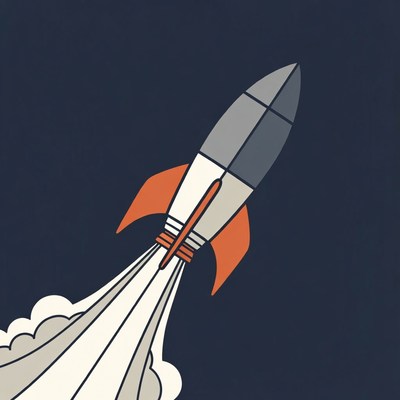 Rocket launching with flames