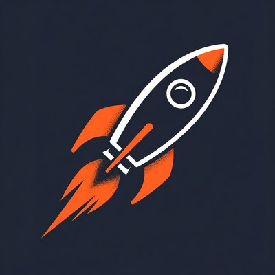Orange Rocket Launching Upward