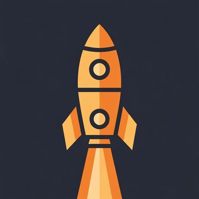 Orange Rocket Launching Upward
