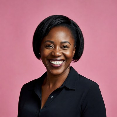 Smiling African-American woman in black shirt
