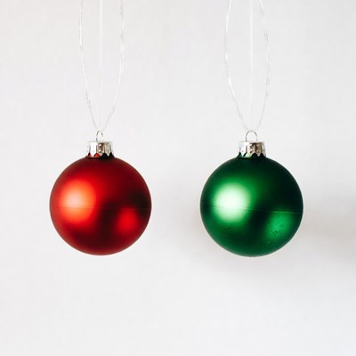 Red and Green Hanging Christmas Ornaments