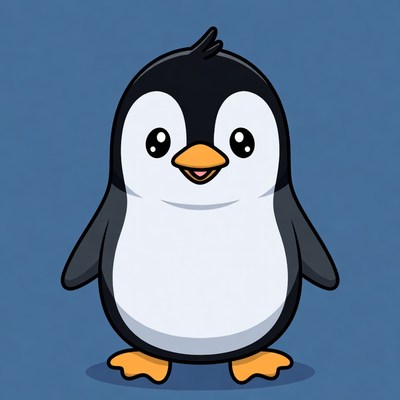Cute cartoon penguin illustration