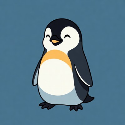 Cute smiling cartoon penguin
