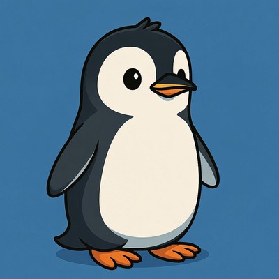 Cute cartoon baby penguin