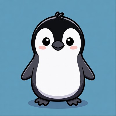 Cute cartoon penguin illustration