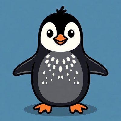 Cute cartoon penguin illustration
