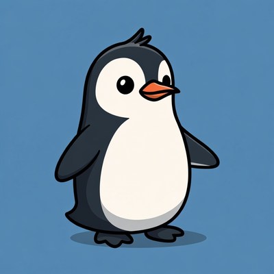 Cute cartoon penguin illustration