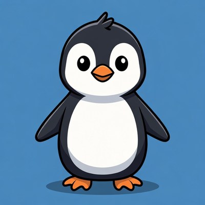 Cute cartoon baby penguin
