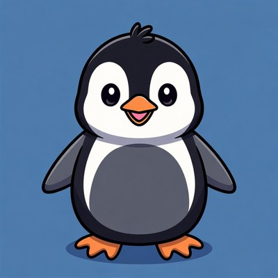 Cute cartoon penguin illustration