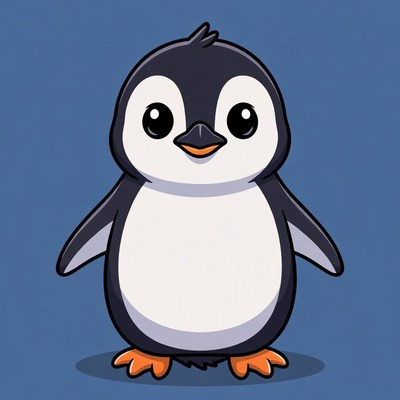 Cute cartoon penguin illustration
