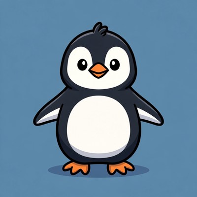 Cute cartoon penguin illustration