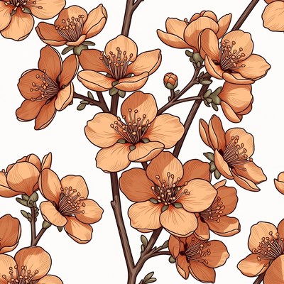 Orange Blossom Branches Illustration