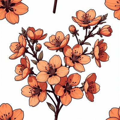 Orange Blossom Flowers Illustration