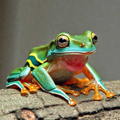 Red-eyed tree frog on branch