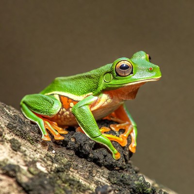 Red-eyed tree frog on branch